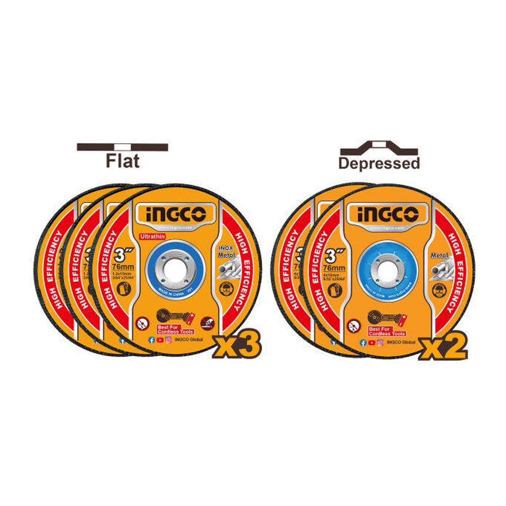 Ingco MCD303768 Cut Off Wheel and Grinding Disc Set 5Pcs | Ingco by KHM Megatools Corp. Ingco MCD303768 Cut Off Wheel and Grinding Disc Set 5Pcs | Ingco by KHM Megatools Corp.